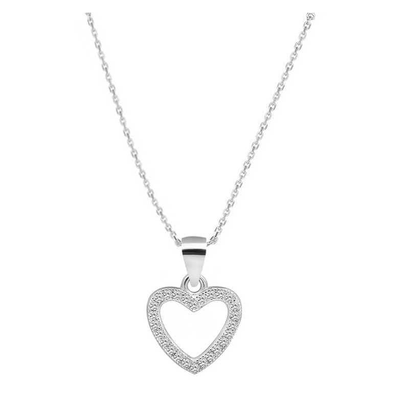 Stříbrný náhrdelník se srdíčkem AGS1130/47 (řetízek, přívěsek) Beneto Stříbrný náhrdelník se srdíčkem AGS1130/47 (řetízek, přívěsek) Beneto