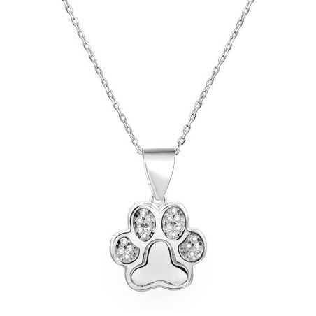 Stříbrný náhrdelník s tlapkou AGS527/47 (řetízek, přívěsek) Beneto