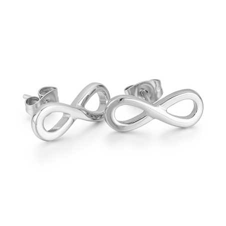 Módní ocelové náušnice nekonečno VWSE004 S Troli