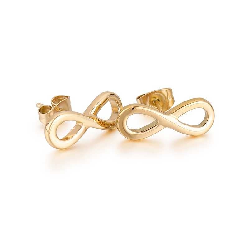 Módní pozlacené náušnice nekonečno VWSE004 G Troli