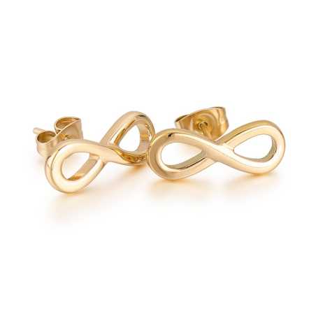 Módní pozlacené náušnice nekonečno VWSE004 G Troli