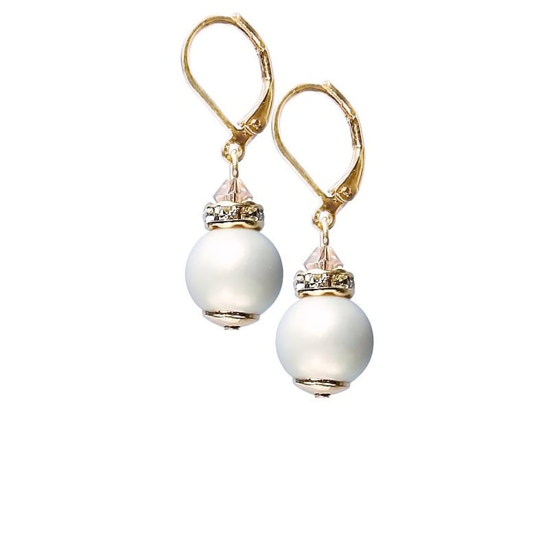 Jemné náušnice Sweet Cream z perel Lampglas ECU23 Lampglas