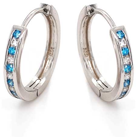 Stříbrné kruhové náušnice s barevnými zirkony E0000741 Moiss