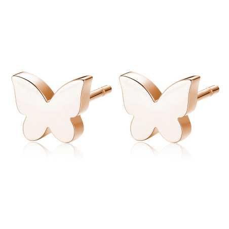 Krásné bronzové náušnice motýlci CLICK SCK157 S Agapo