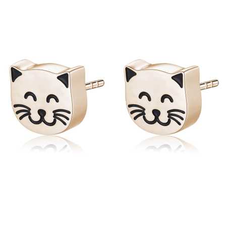 Krásné bronzové náušnice kočičky CLICK SCK155 S Agapo