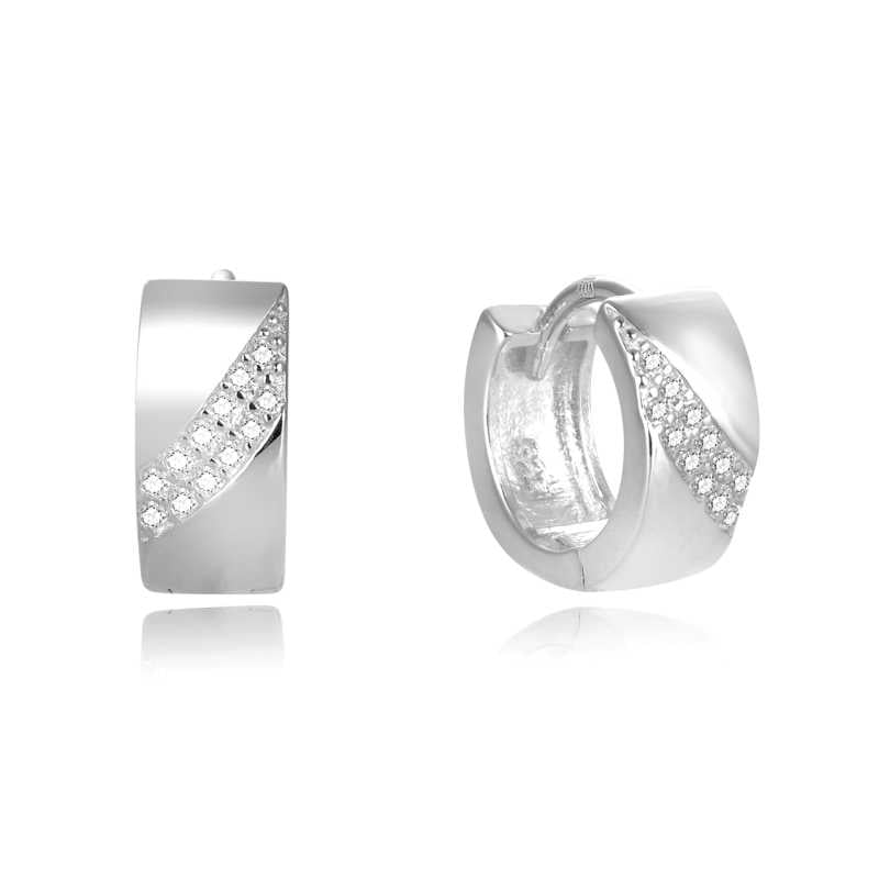 Půvabné stříbrné kruhové náušnice AGUC2674 Beneto Půvabné stříbrné kruhové náušnice AGUC2674 Beneto