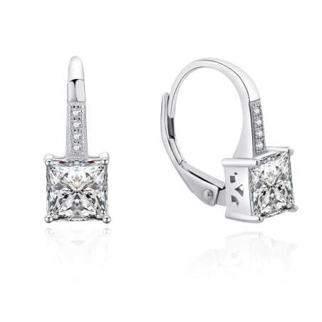 Originální stříbrné náušnice s čirými zirkony E0000665 Moiss