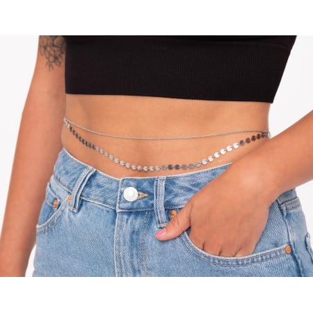 Moderní dvojitý ocelový řetízek na pas Troli