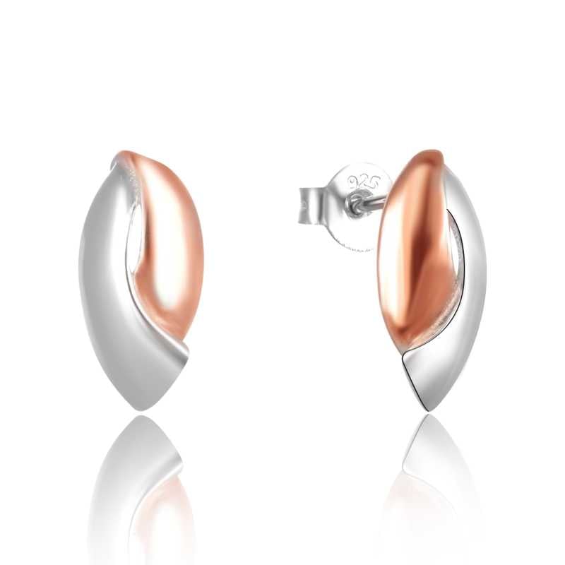 Módní stříbrné bicolor náušnice AGUP2611 Beneto