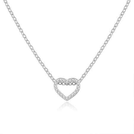 Půvabný stříbrný náhrdelník se zirkony AGS1283/47L (řetízek, přívěsek) Beneto