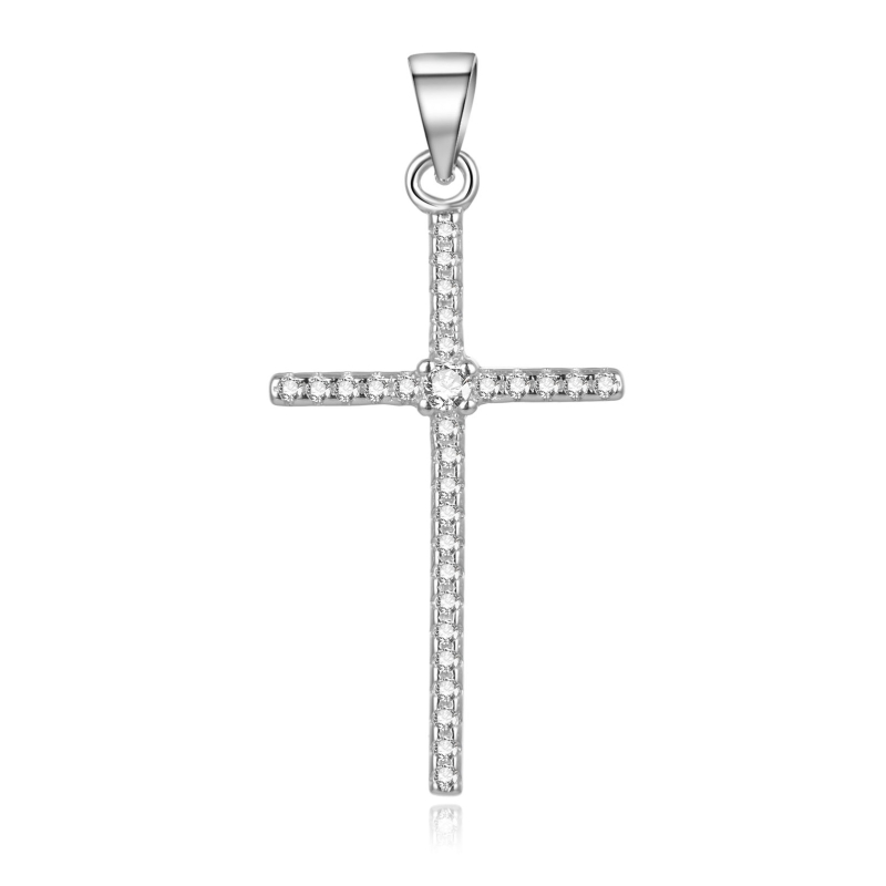 Stříbrný přívěsek se zirkony Křížek AGH139L Beneto Stříbrný přívěsek se zirkony Křížek AGH139L Beneto