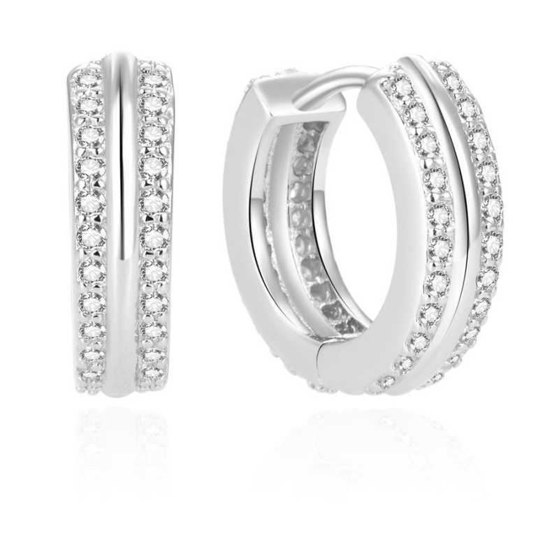 Stříbrné kruhové náušnice se zirkony AGUC2378L Beneto Stříbrné kruhové náušnice se zirkony AGUC2378L Beneto