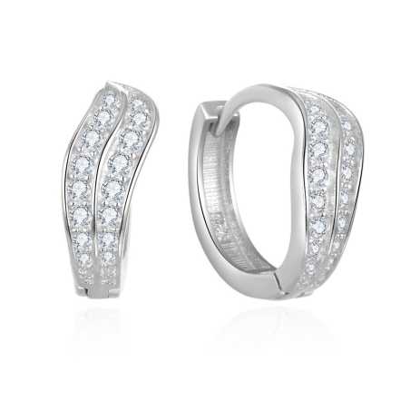 Luxusní kruhové náušnice se zirkony AGUC2679 Beneto