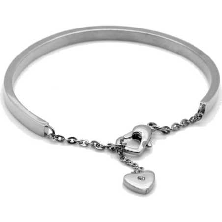 Romantický ocelový náramek se srdcem KBS-151-SIL Troli