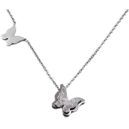 Ocelový motýlí náhrdelník Metal Butterfly KNSC-257-SIL Troli