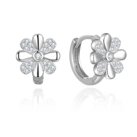 Půvabné kruhové náušnice se zirkony AGUP2621 Beneto