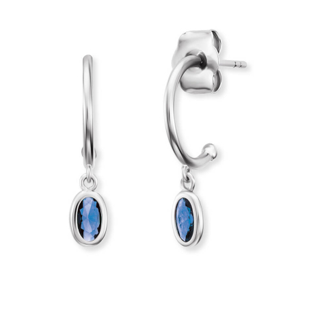 Stříbrné půlkruhové náušnice s modrými zirkony ERE-JOY-B-CR Engelsrufer