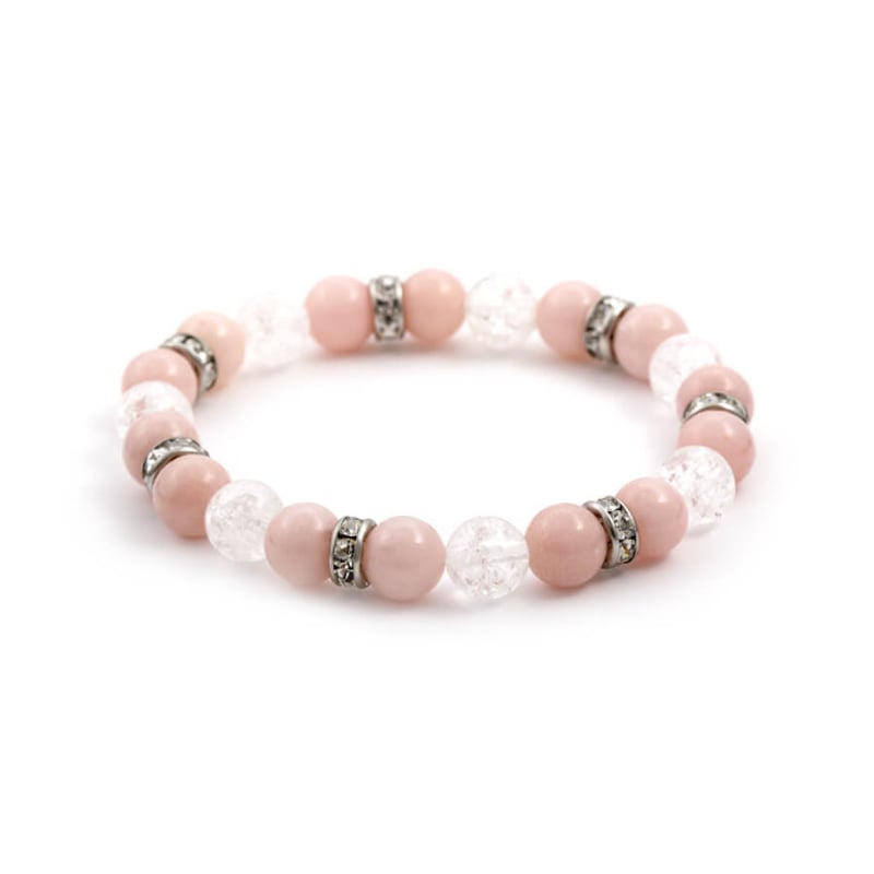 Korálkový náramek z jadeitu a křišťálu MINK67/18 Agato Korálkový náramek z jadeitu a křišťálu MINK67/18 Agato