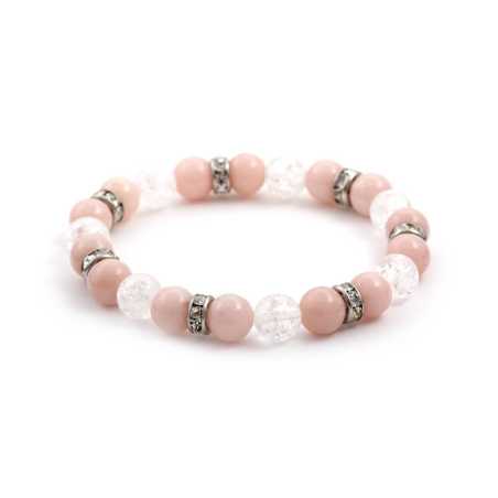 Korálkový náramek z jadeitu a křišťálu MINK67/18 Agato