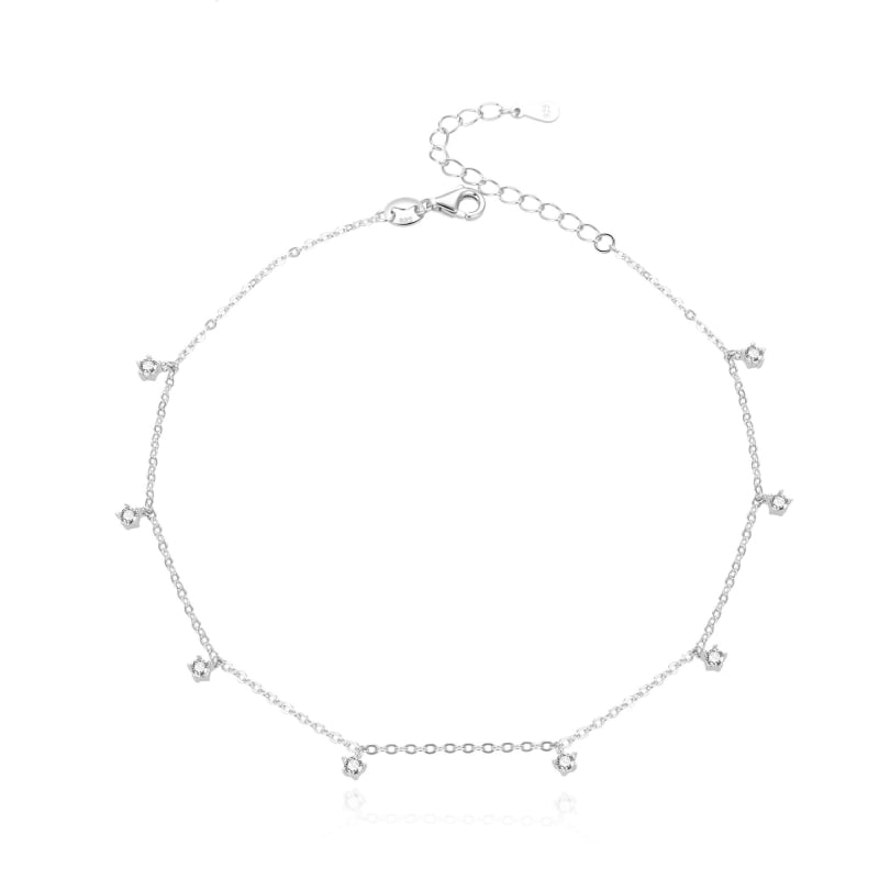 Krásný stříbrný náramek na kotník se zirkony AGN33 Beneto Krásný stříbrný náramek na kotník se zirkony AGN33 Beneto