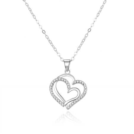 Něžný stříbrný náhrdelník se zirkony AGS1244/47 Beneto