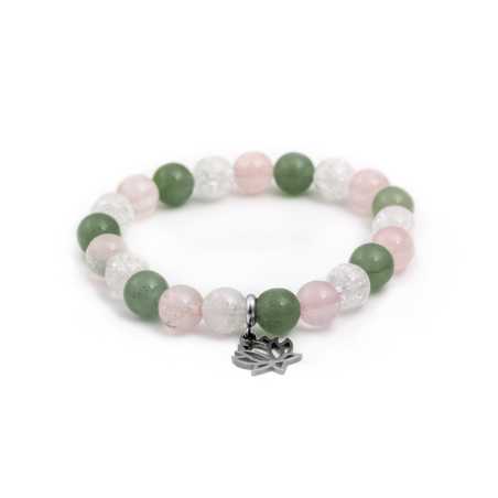 Korálkový náramek z růženínu, avanturínu a kříšťálu MINK82/17 Agato