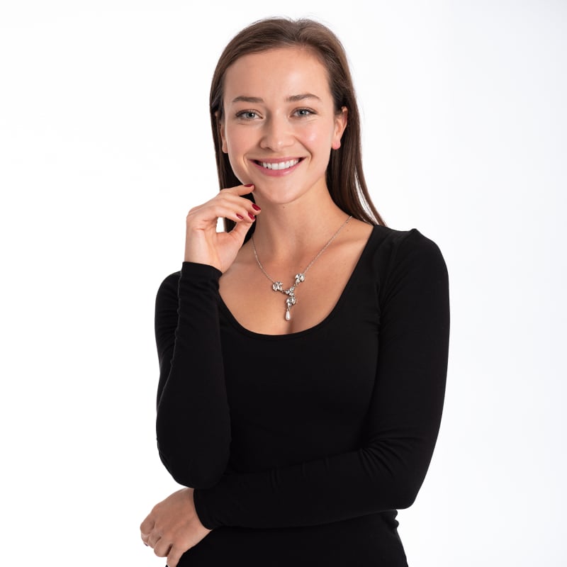 Luxusní ocelový náhrdelník s krystaly a perlami Troli Luxusní ocelový náhrdelník s krystaly a perlami Troli