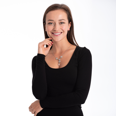 Luxusní ocelový náhrdelník s krystaly a perlami Troli