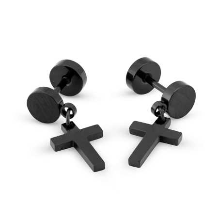 Stylové ocelové náušnice Křížek KS-141 Troli