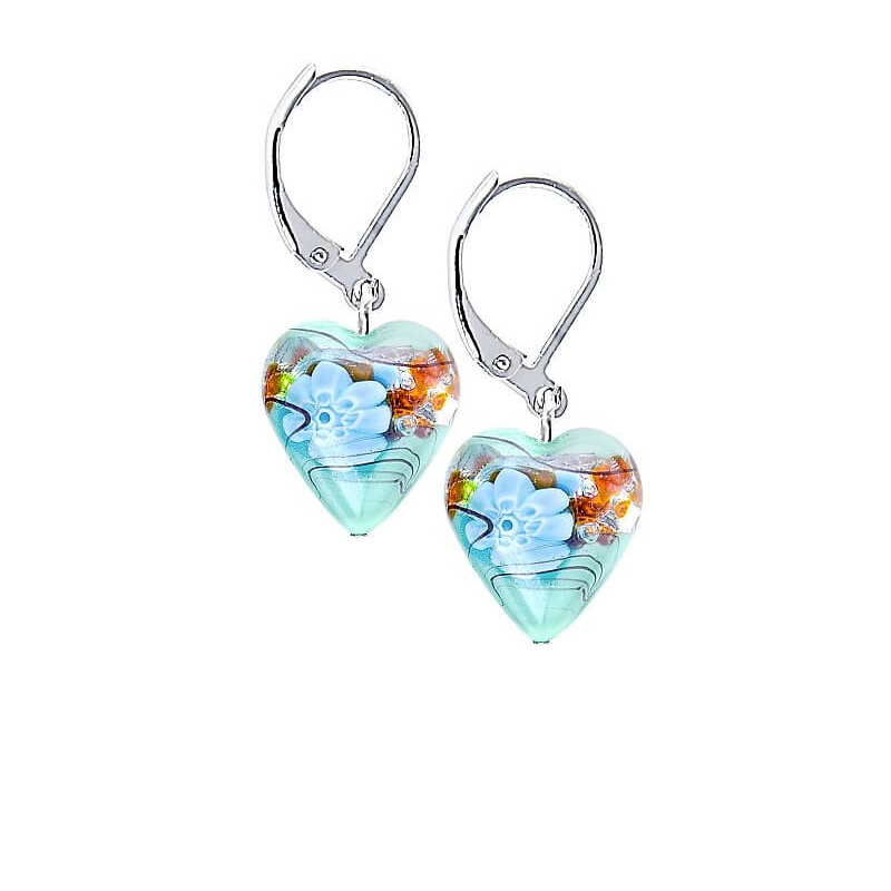 Nádherné náušnice Ice Flower s ryzím stříbrem v perlách Lampglas ELH18 Lampglas