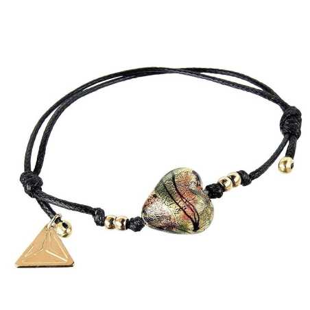 Tajemný náramek Jungle Colors s 24karátovým zlatem v perle Lampglas BLH13 Lampglas