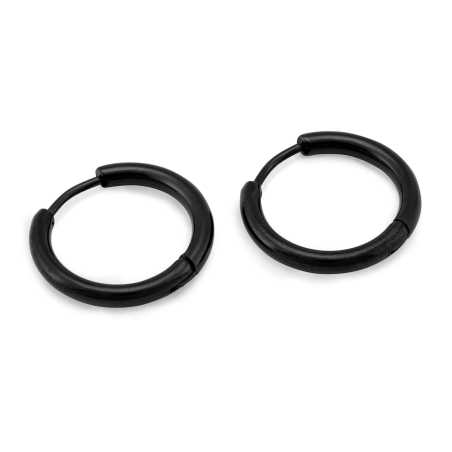 Černé kruhové náušnice KS-156 Troli