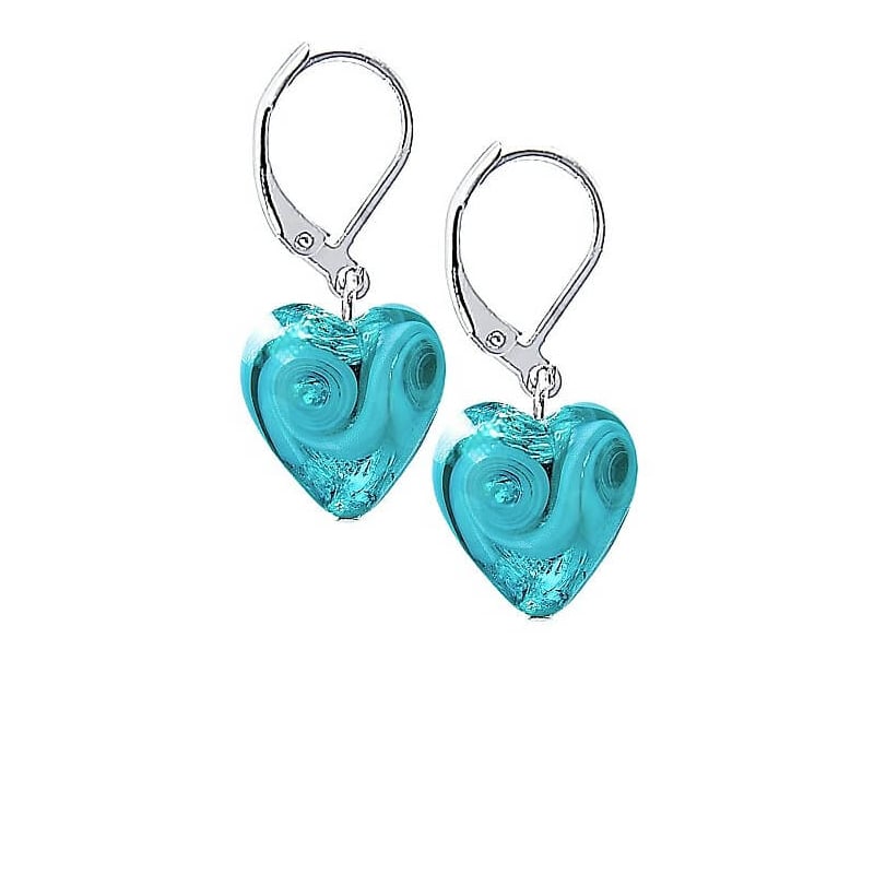 Něžné náušnice Forest Heart s ryzím stříbrem v perlách Lampglas ELH10 Lampglas