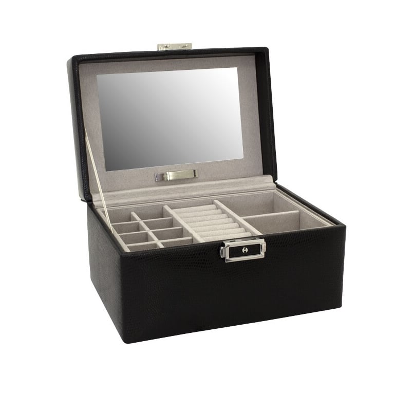 Moderní černá šperkovnice Milano 20142-2 Friedrich Lederwaren Moderní černá šperkovnice Milano 20142-2 Friedrich Lederwaren