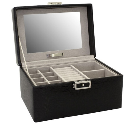 Moderní černá šperkovnice Milano 20142-2 Friedrich Lederwaren