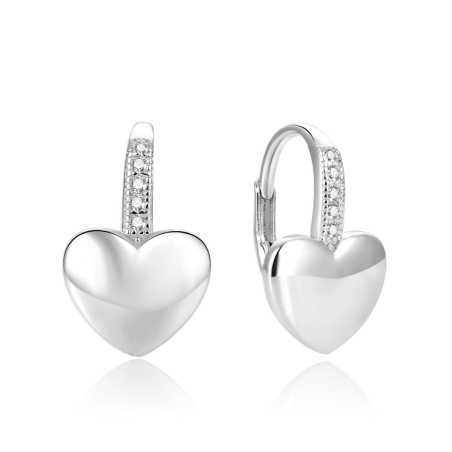 Srdíčkové stříbrné náušnice AGUC1775 Beneto