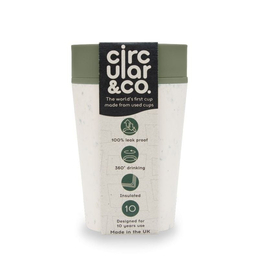 Hrnekz recykl. materiálů krémově - zelené barvy Circular Cup - 370 ml