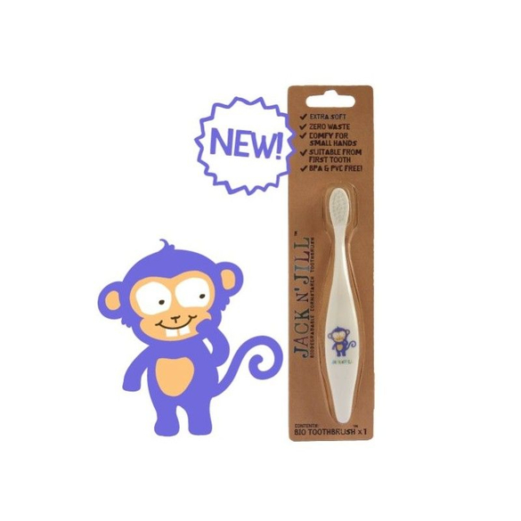 Dětský zubní kartáček v designu opičky Jack n' Jill