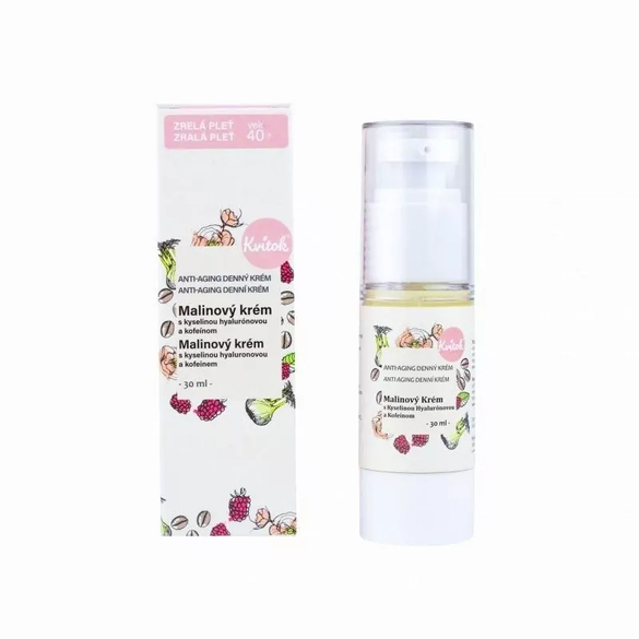 Denní malinový krém s vitaminem E a kofeinem Kvitok - 30 ml Denní malinový krém s vitaminem E a kofeinem Kvitok - 30 ml