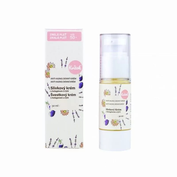 Denní švestkový krém s rostlinným kolagenem pro zralou pleť 50+ Kvitok - 30 ml Denní švestkový krém s rostlinným kolagenem pro zralou pleť 50+ Kvitok - 30 ml