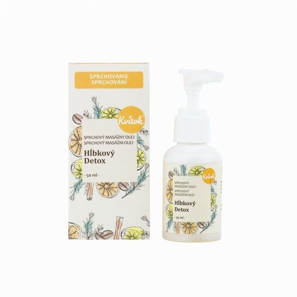 Sprchový masážní olej proti celulitidě "Hloubkový detox" Kvitok - 50 ml