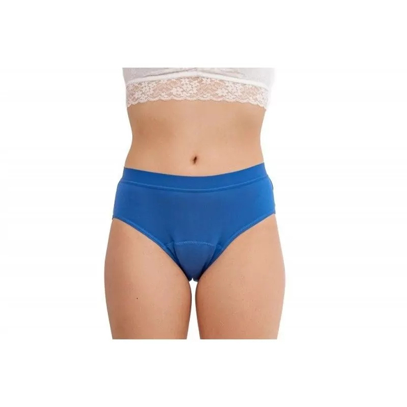 Menstruační kalhotky střední a slabá menstruace (M) modré "Bikiny" Pinke Welle Menstruační kalhotky střední a slabá menstruace (M) modré "Bikiny" Pinke Welle