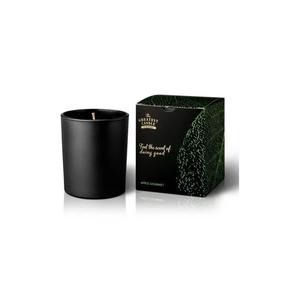 Vonná svíčka v černém skle s aroma jablka The Greatest Candle - 170 g