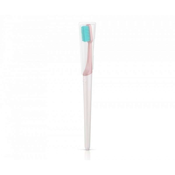 Zubní kartáček tvrdosti ultra soft v růžové barvě vyrobený z rostlin TIO