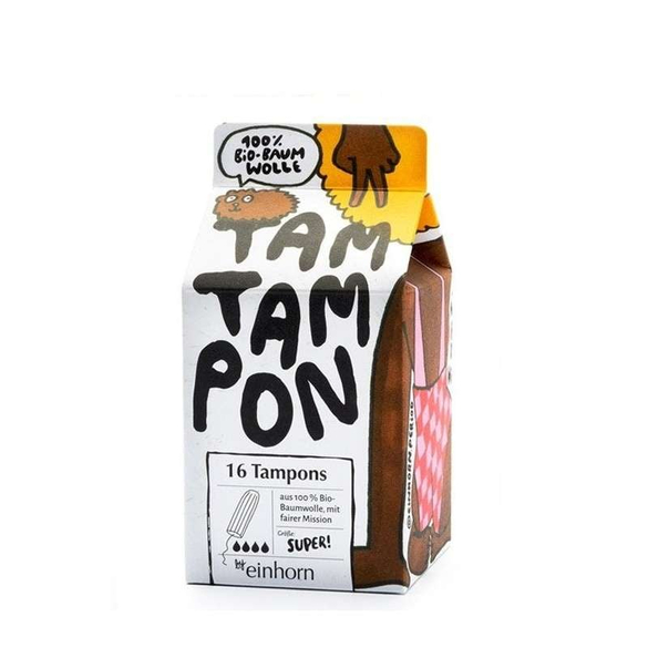 Tampony TamTampon Super z hypoalergenní z bio bavlny Einhorn - 16 ks