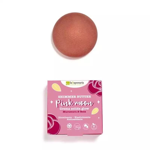 Rozjasňující tuhé tělové máslo "Pink Moon" laSaponaria - 80 ml Rozjasňující tuhé tělové máslo "Pink Moon" laSaponaria - 80 ml