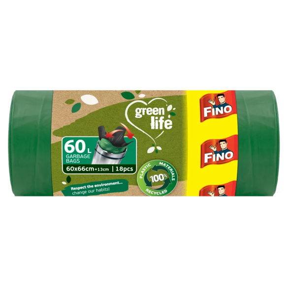 Pytle na odpadky Green Life Easy pack 27 μm 60 litrů Fino - 18 ks