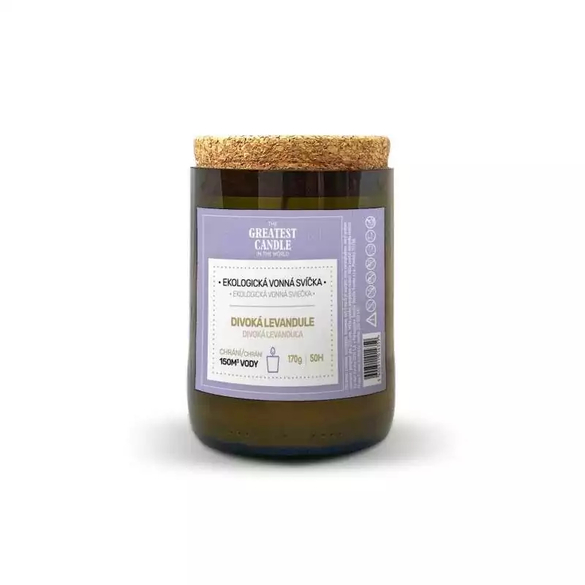 Svíčka v lahvi od vína divoká levandule The Greatest Candle - 170 g Svíčka v lahvi od vína divoká levandule The Greatest Candle - 170 g