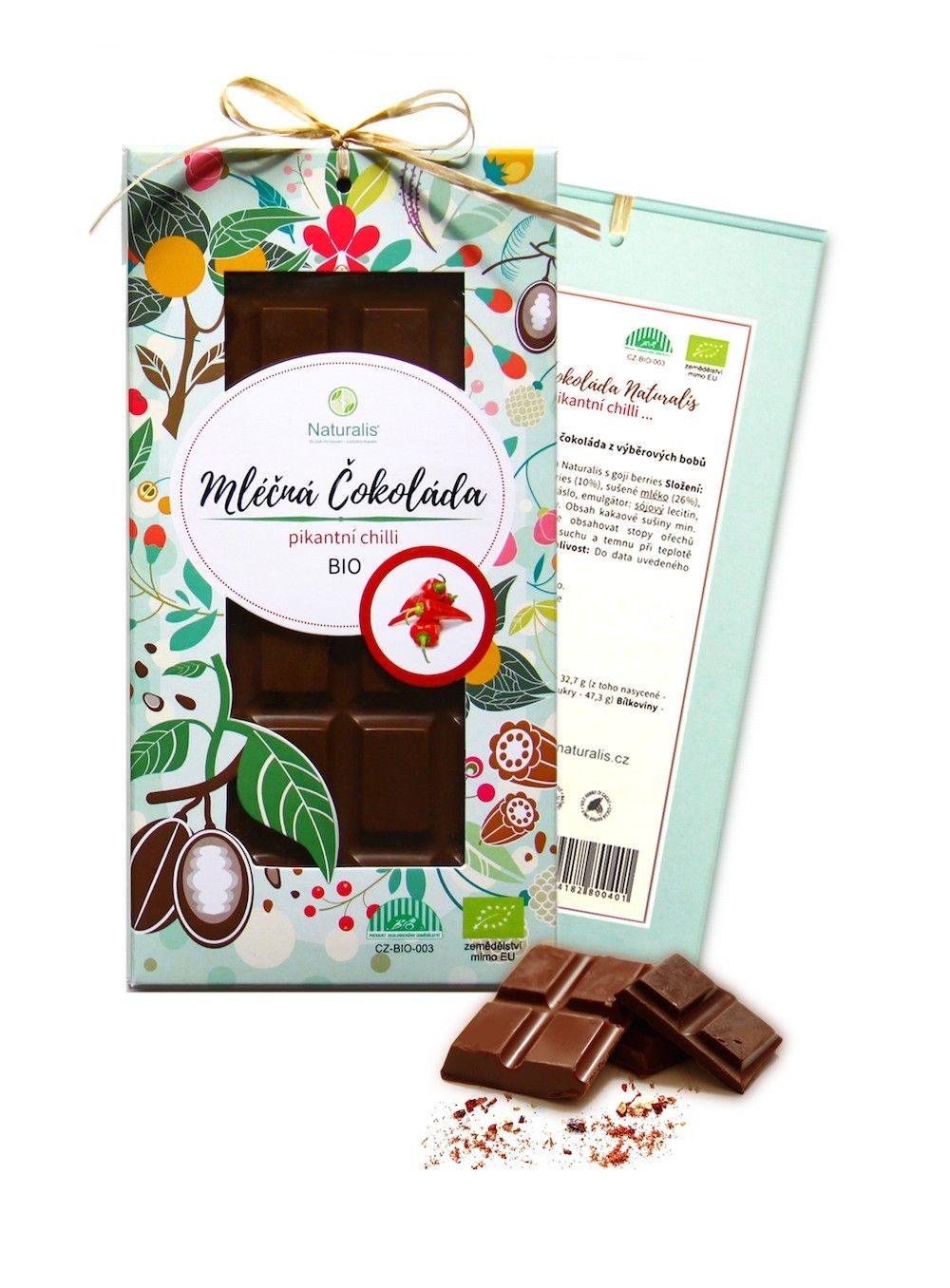 Levně Čokoláda Naturalis s chilli mléčná BIO - 80g