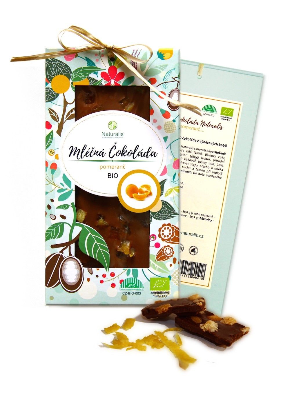 Levně Čokoláda Naturalis s pomerančem mléčná BIO - 80g